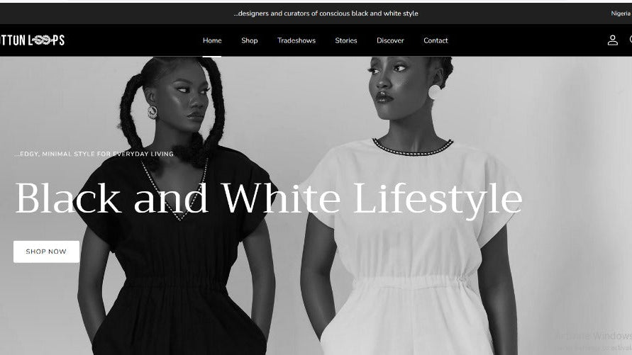 Cotton Loops website landing page